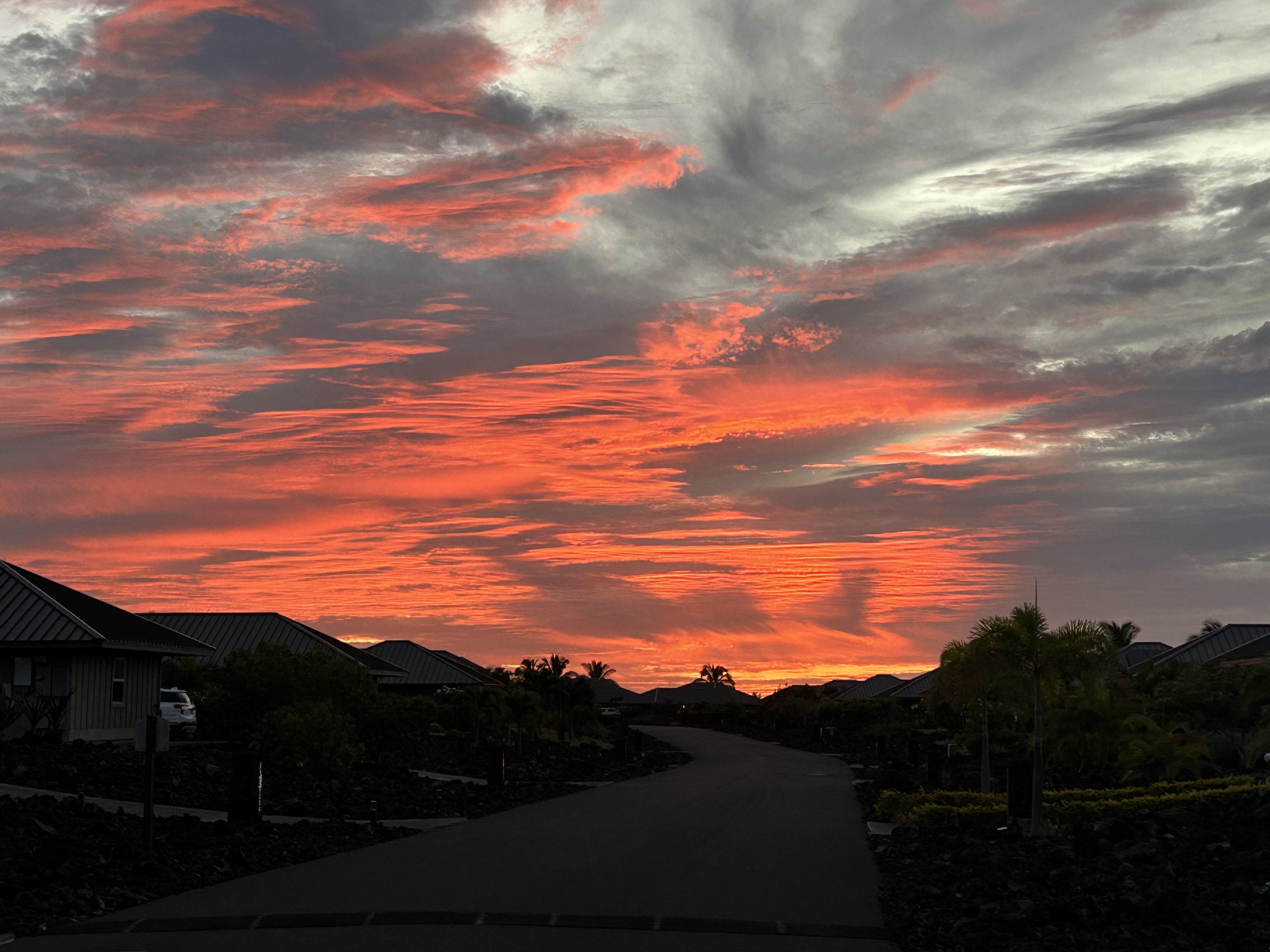 Sunset view from the property