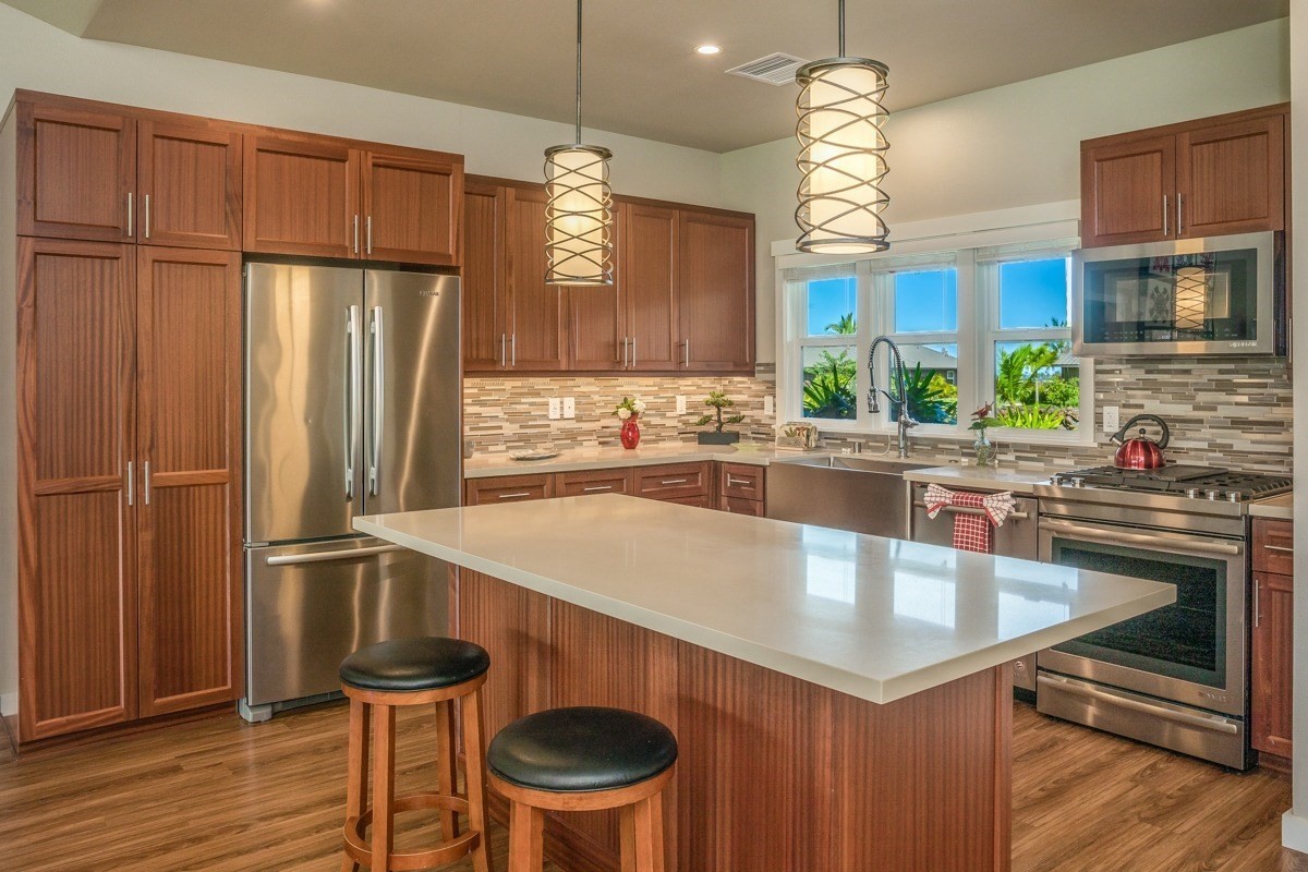 Kitchen with appliances and workspace